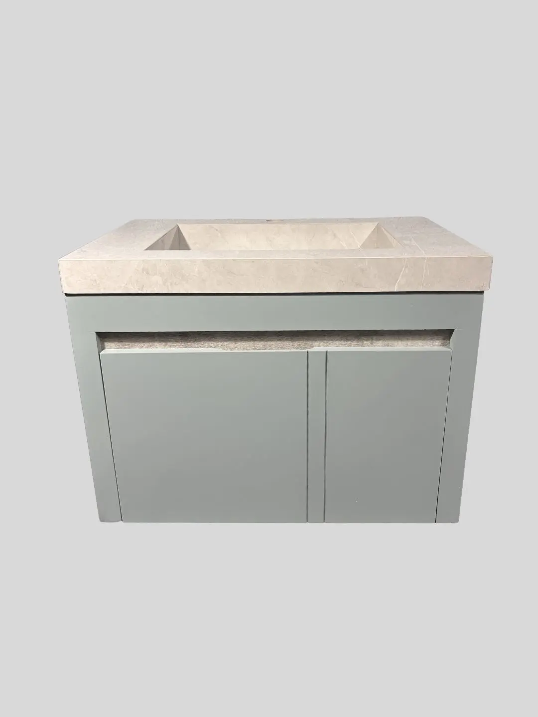 کابینت روشویی مدل C601 طوسی روشن با صفحه پرسلان طرح سنگ