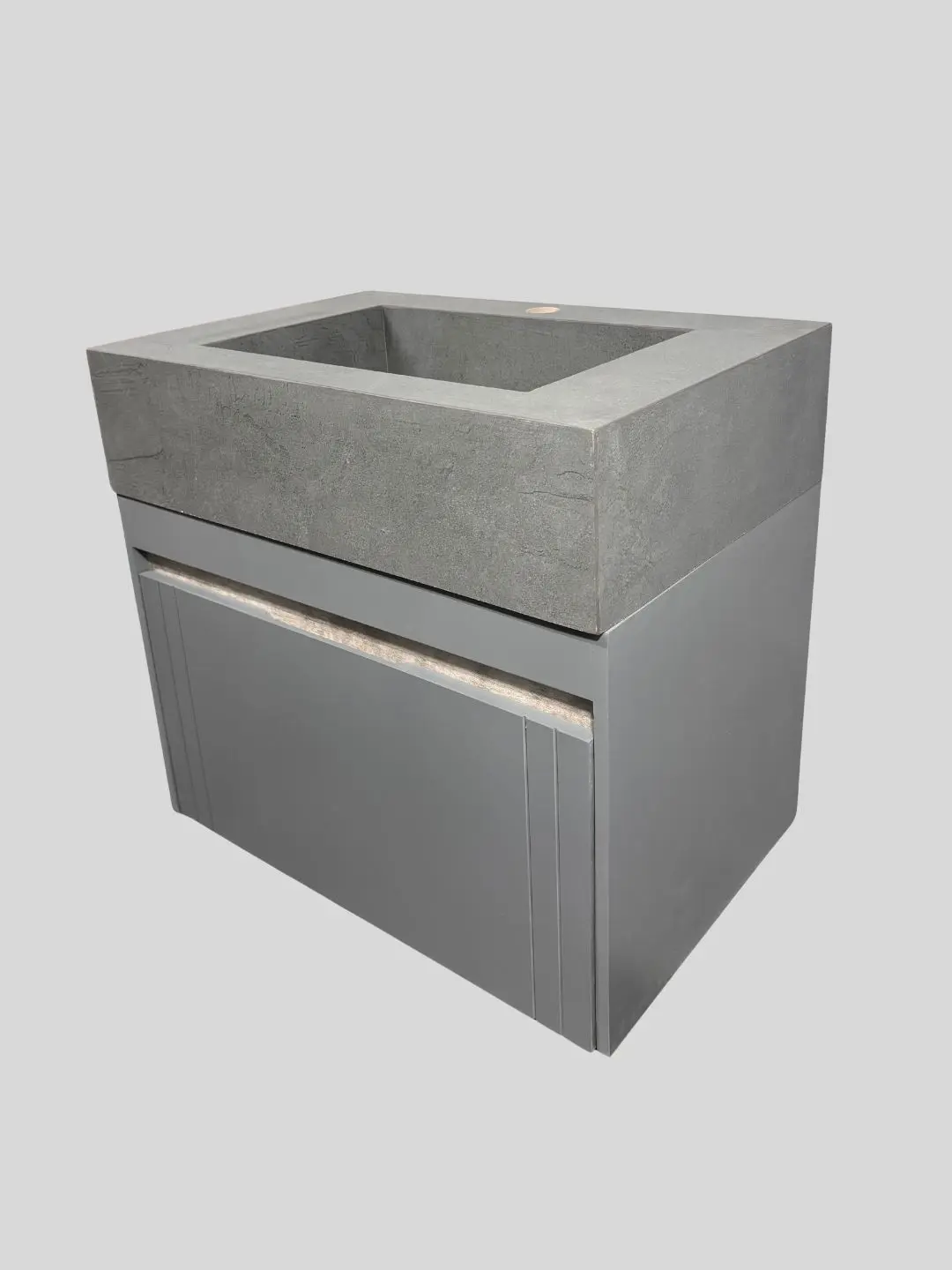 کابینت روشویی PVC C601 مدل طوسی تیره | صفحه روشویی پرسلان